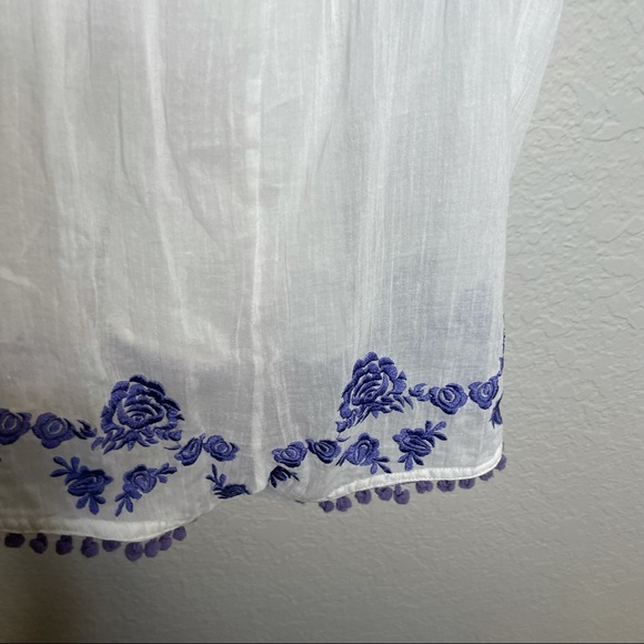 ASOS Wolf & Whistle Purple Embroidered Romper Cover Up Summer Size 10 - Picture 9 of 10